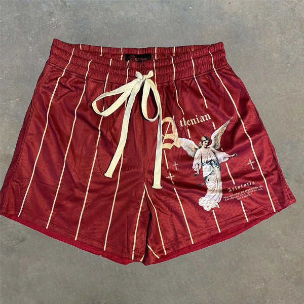 angel stripe stretch shorts