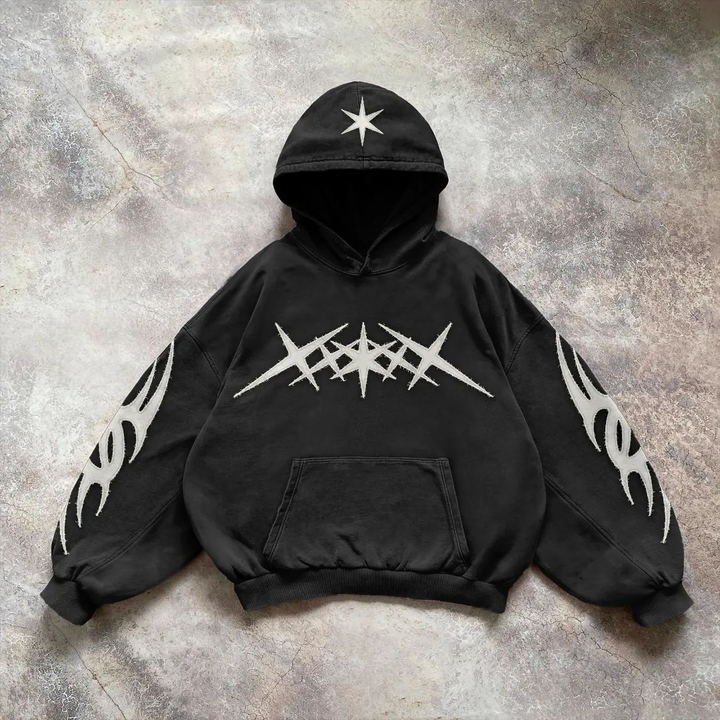 Streetwear Applique Loose Hoodie