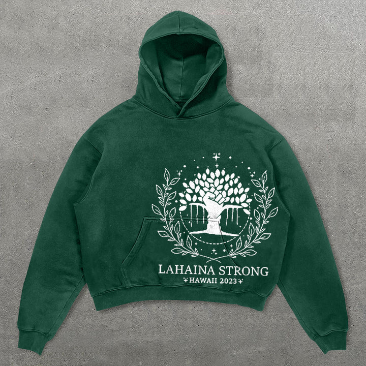 Lahaina Strong Print Long Sleeve Hoodies