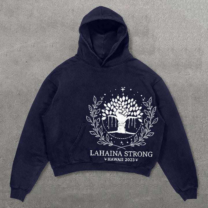 Lahaina Strong Print Long Sleeve Hoodies