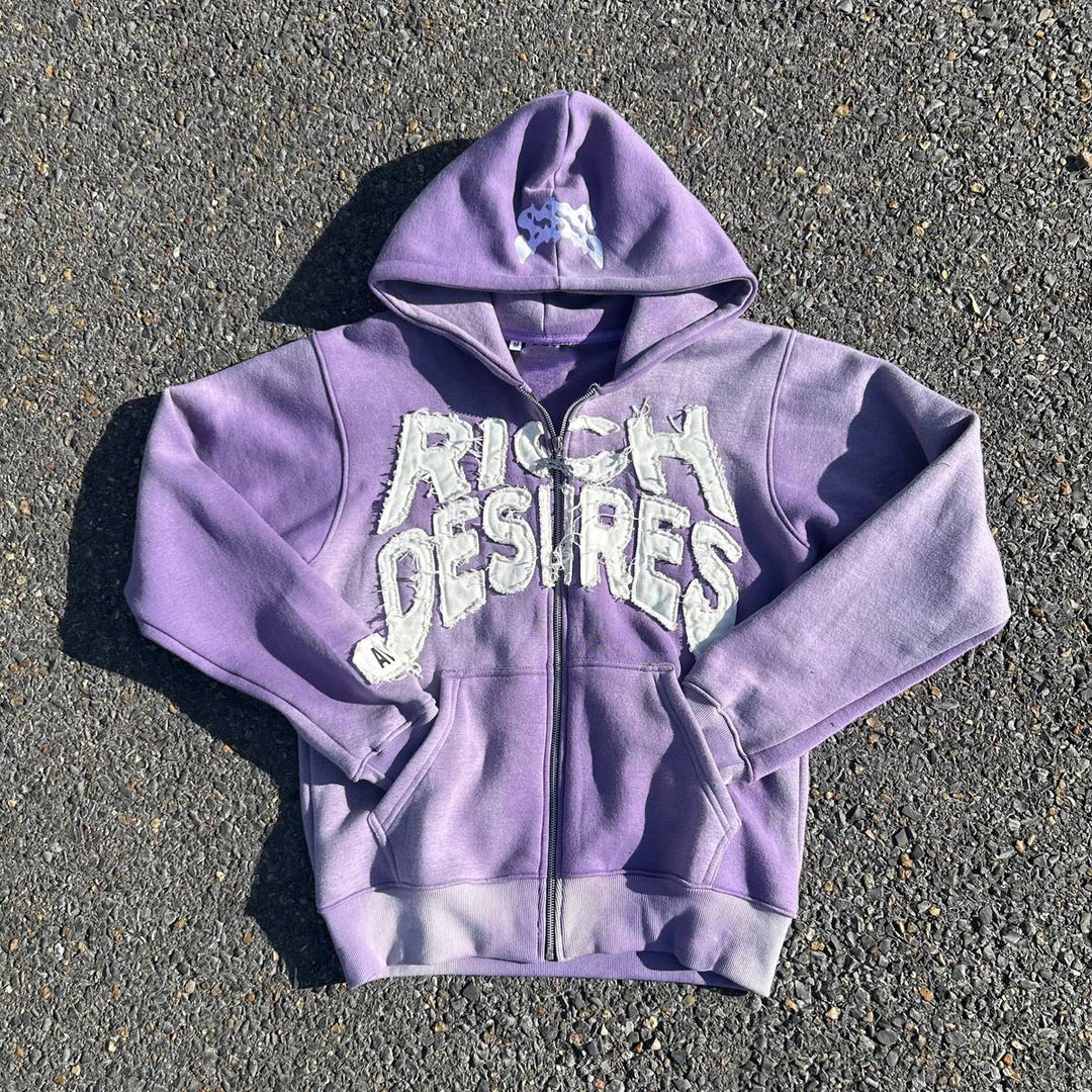 Desire Casual Street Vintage Zip Hoodie