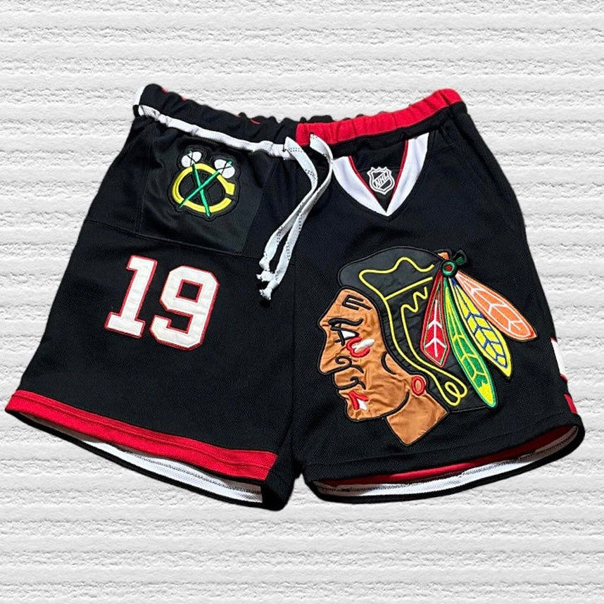 NO.19 Casual Street Stitching Shorts