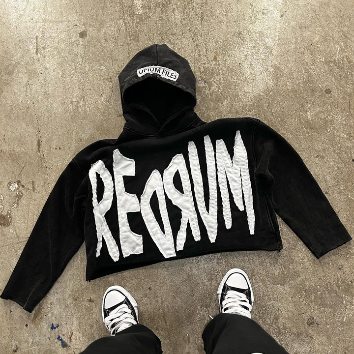 Casual Streetwear Retro Patched Hoodie