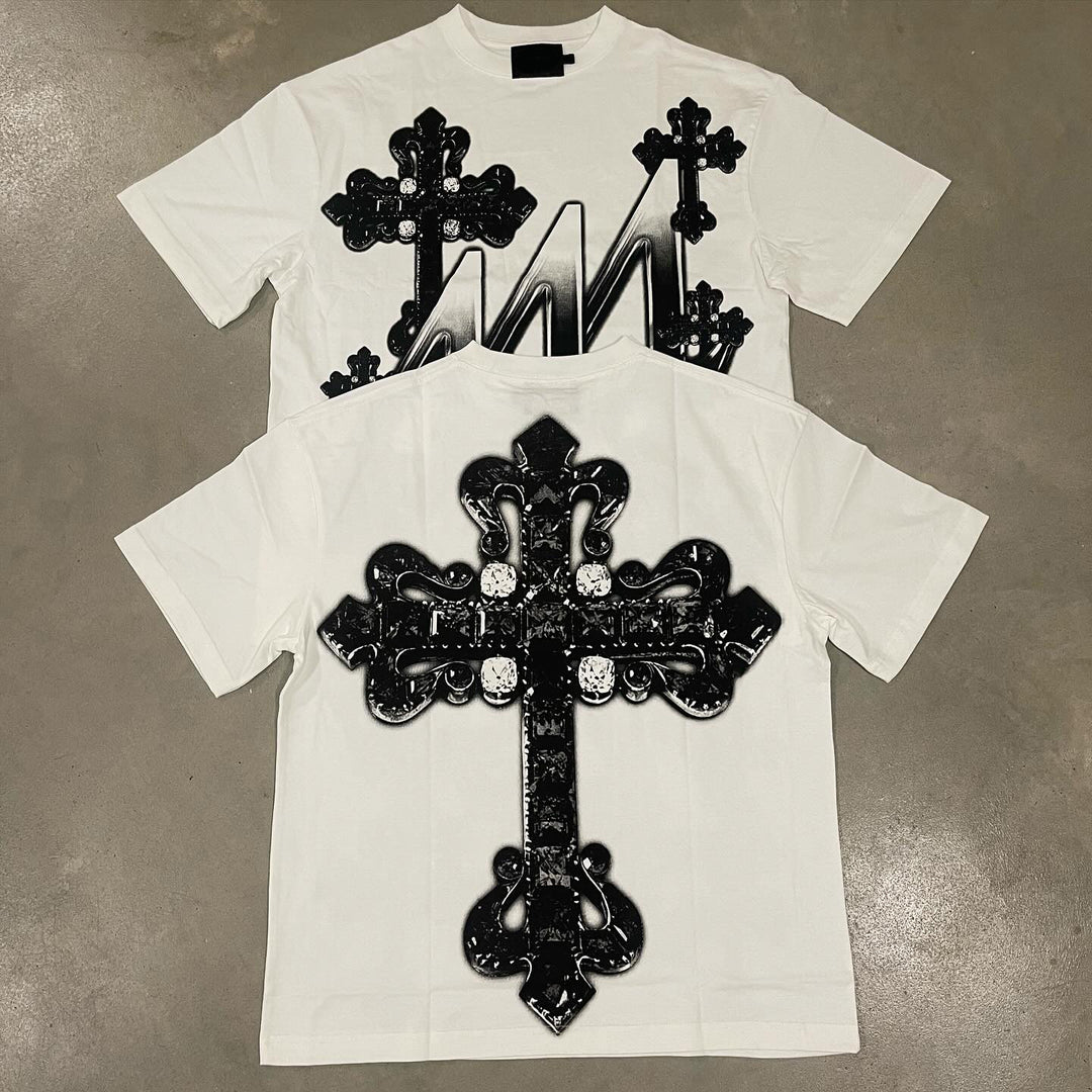 Oversized T-shirt with personalized cross print