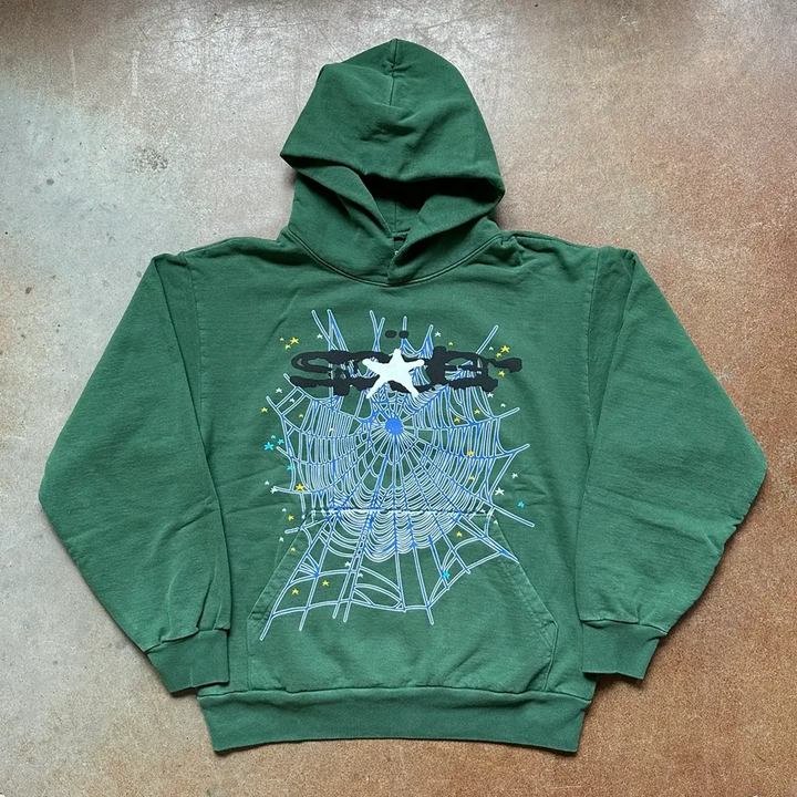 Relaxed Spider Print Oversized Hoodie