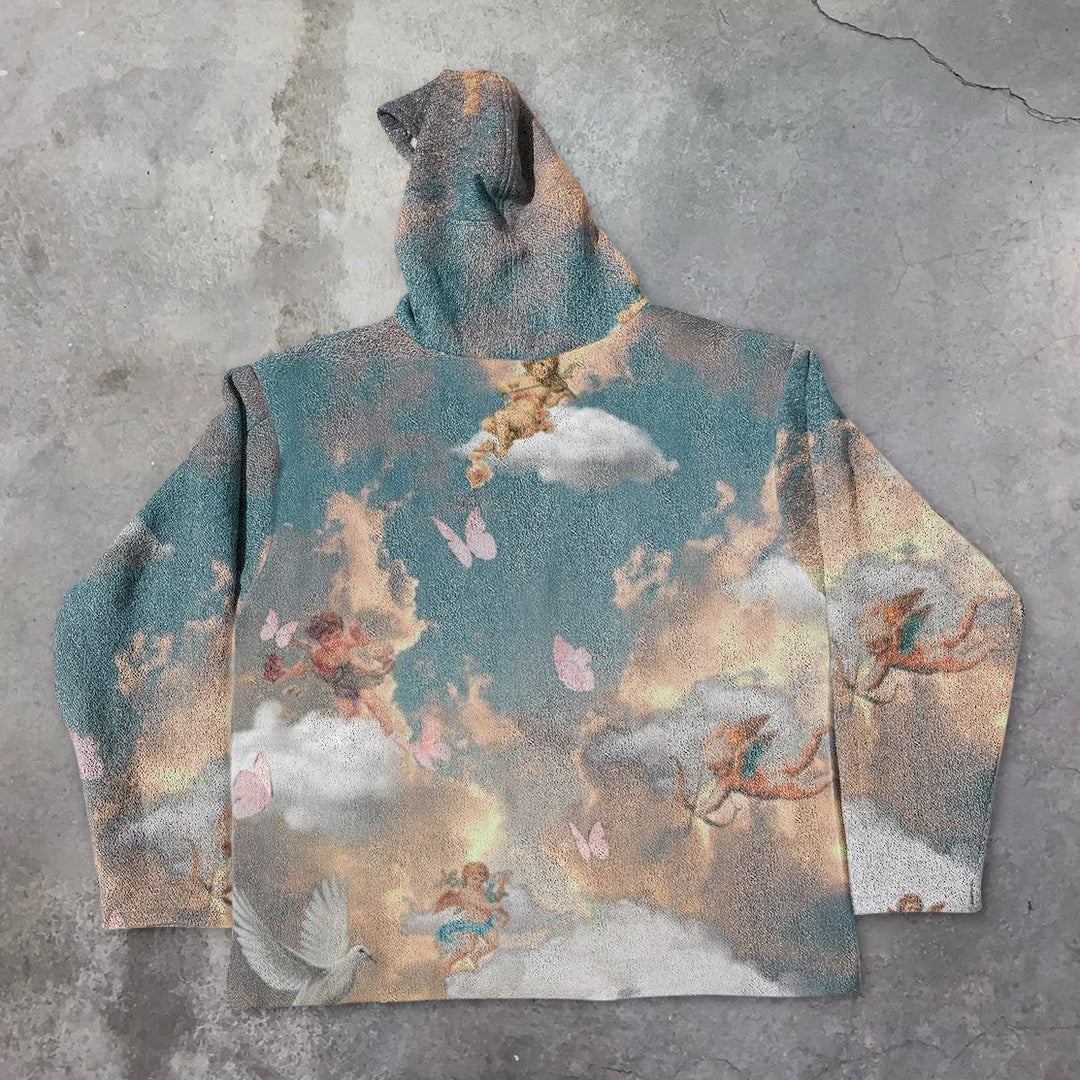 Angel Bond Pattern Tapestry Street Hoodie