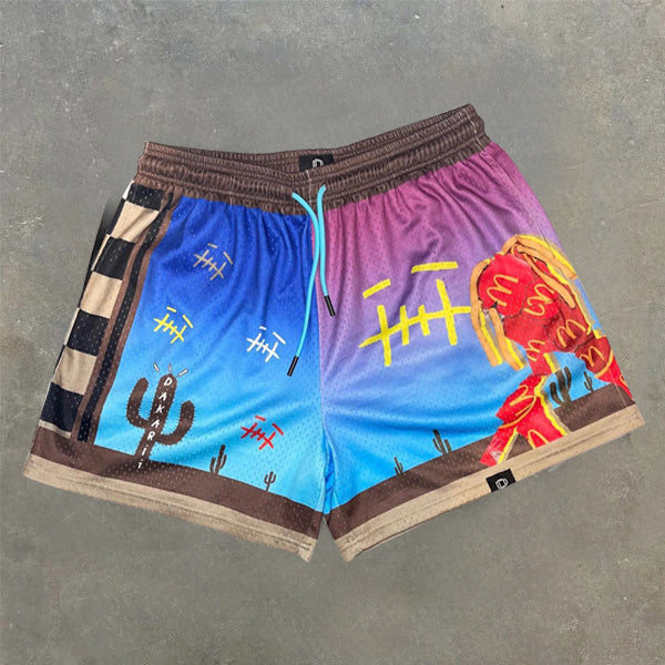 Personalized stretch contrasting sports shorts