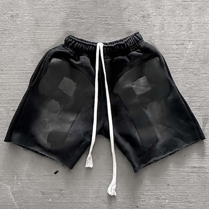 Letters P Print Drawstring Pocket Shorts