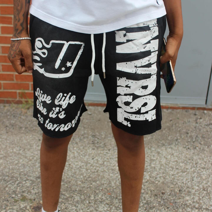 Casual Street Retro Print Shorts