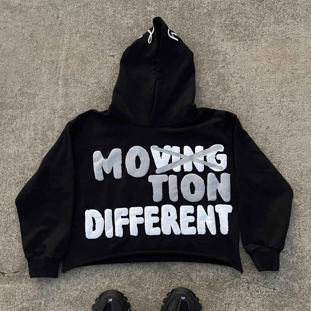 Motion different puff printing cotton street hoodie