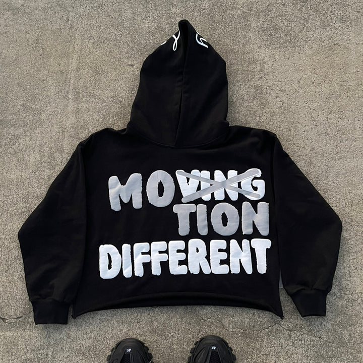 Motion different puff printing cotton street hoodie