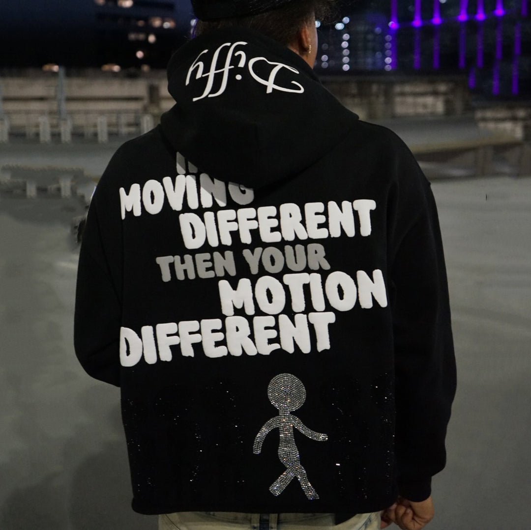 Motion different puff printing cotton street hoodie