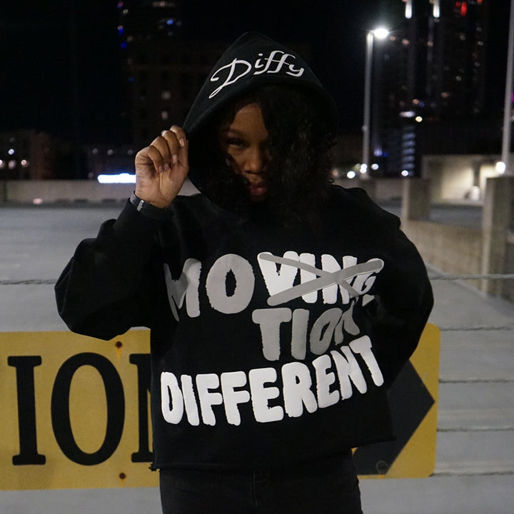 Motion different puff printing cotton street hoodie