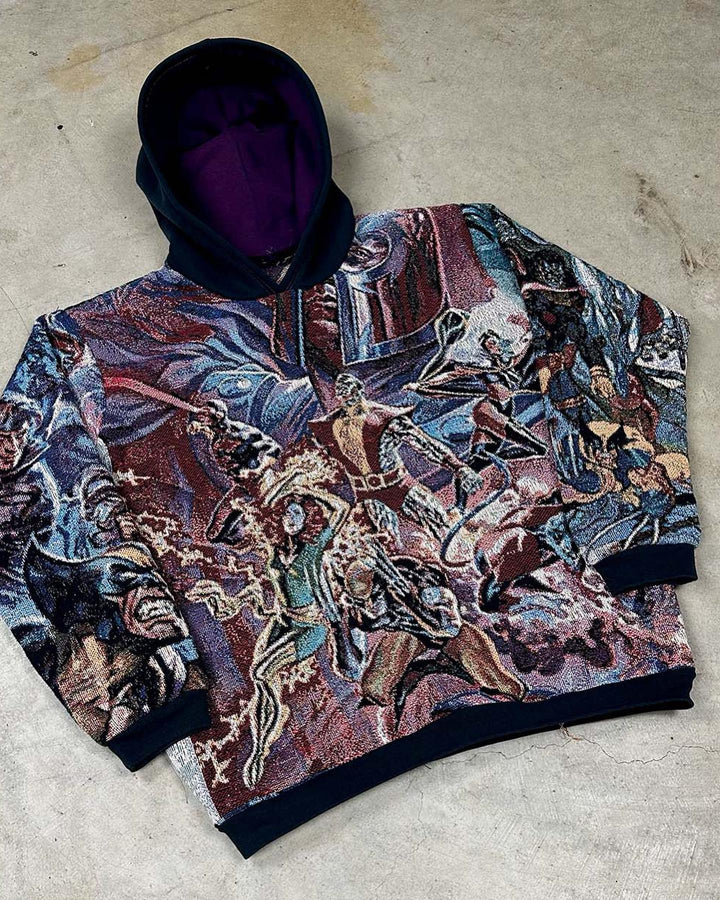 casual street blanket print hoodie