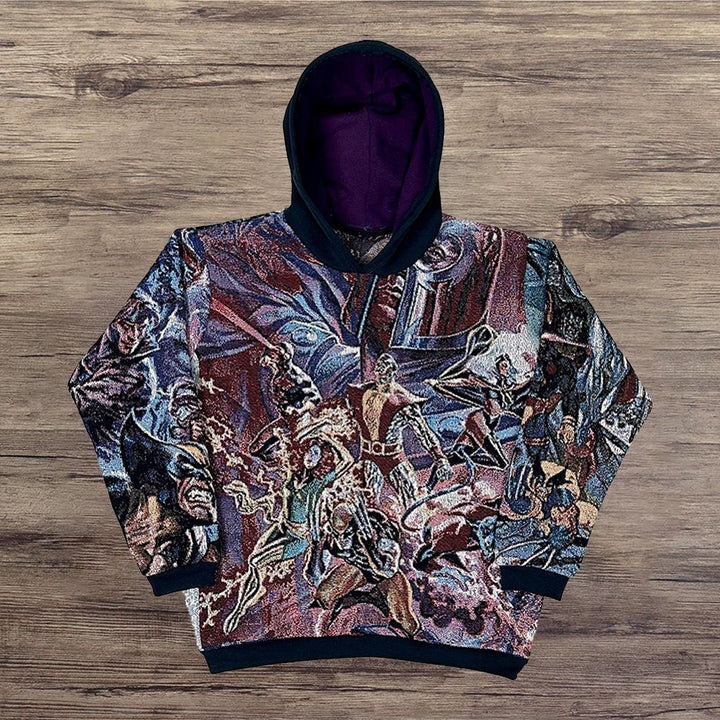 casual street blanket print hoodie