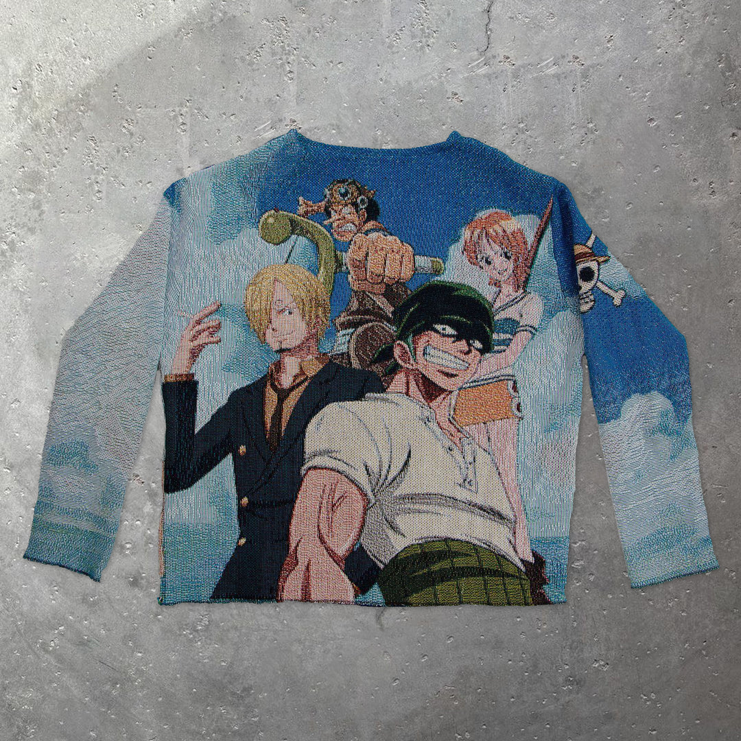 comic print tapestry street sweatshirt