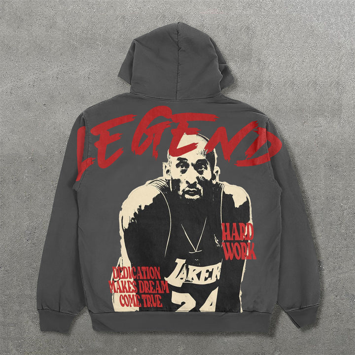 Basketball Legend Print Long Sleeve Hoodies