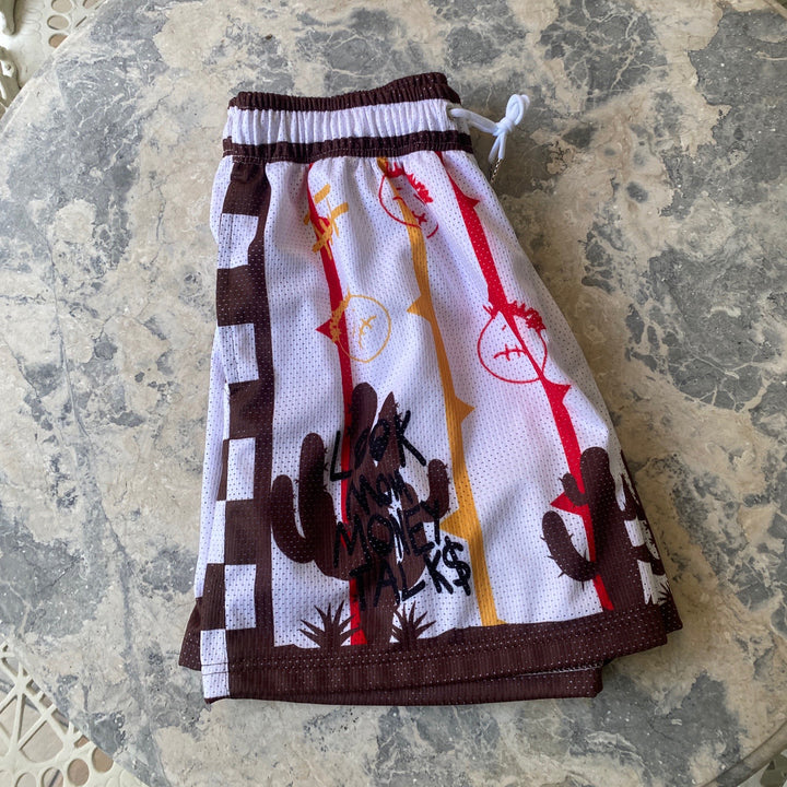 Casual stripe print sports shorts