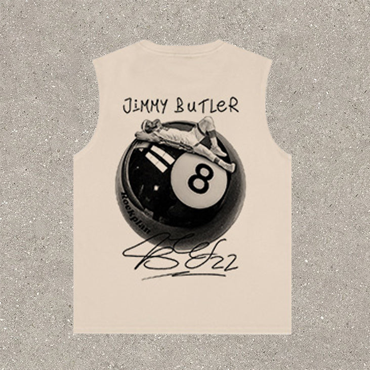 NO.8 casual street basketball print vest