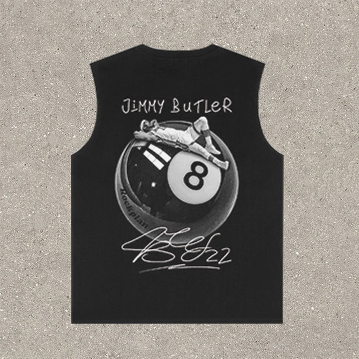 NO.8 casual street basketball print vest