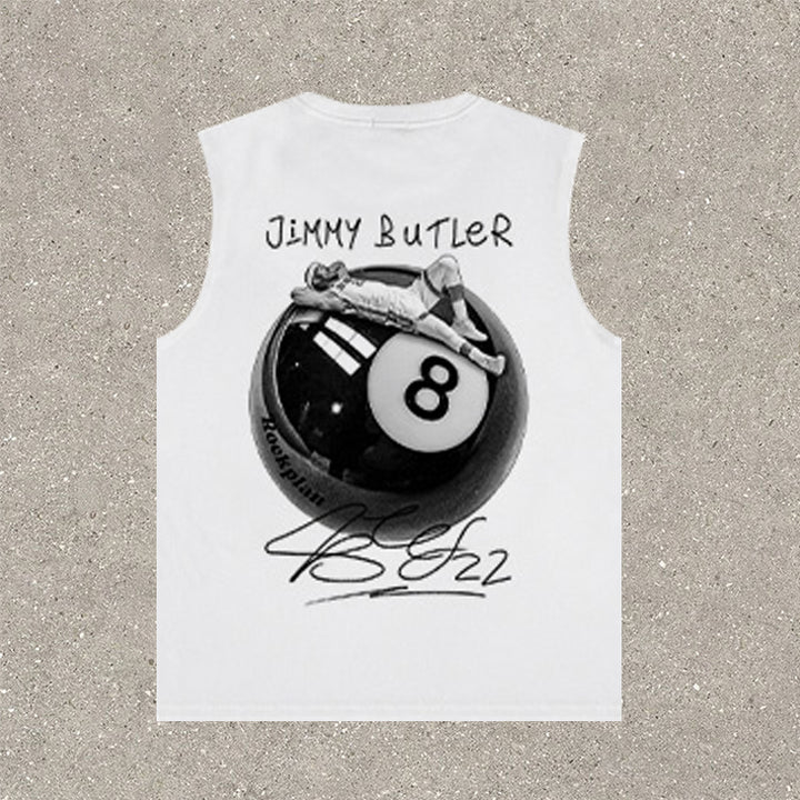 NO.8 casual street basketball print vest