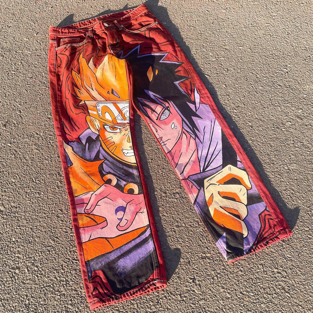 Street Comics Print Chic Jeans