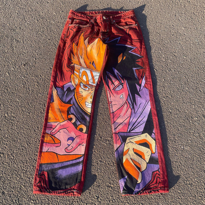 Street Comics Print Chic Jeans