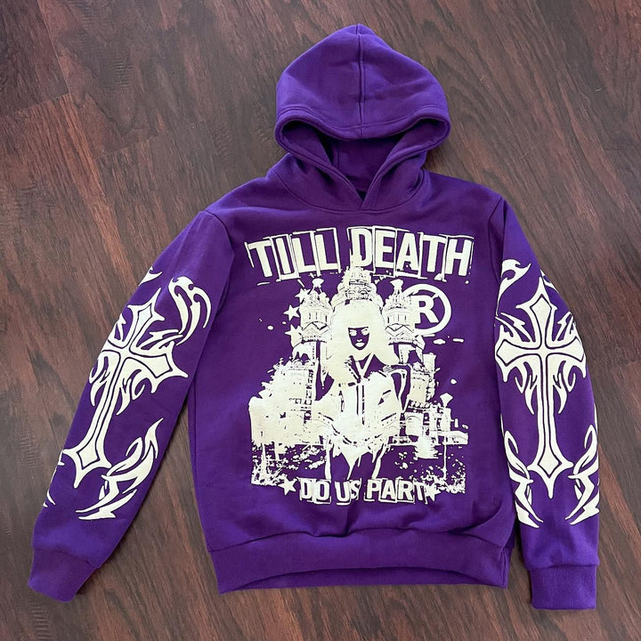 Till Death Do Us Part Print Long Sleeve Hoodies