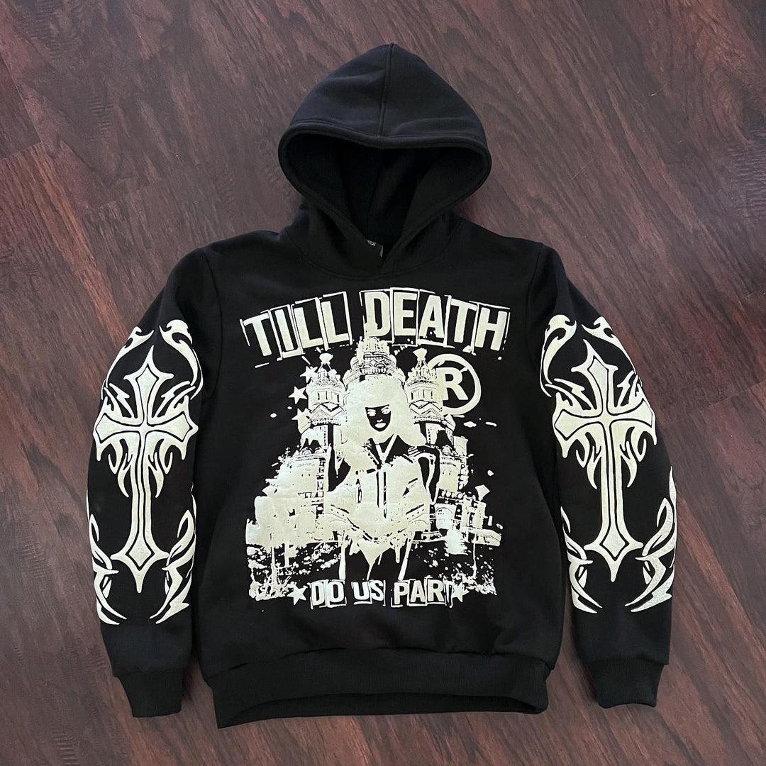 Till Death Do Us Part Print Long Sleeve Hoodies