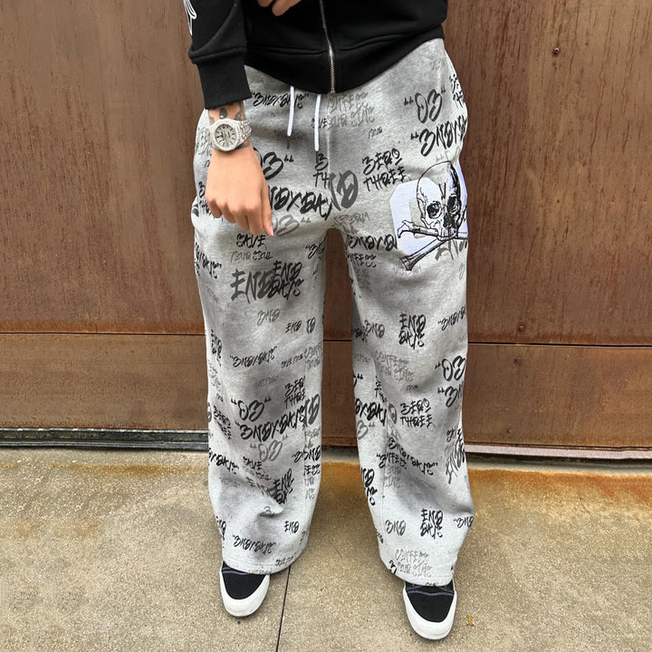 Elevated Multi-Element Print Pocket Flared Trousers