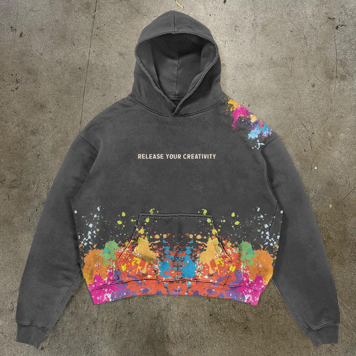 Release Your Creativity Print Long Sleeve Hoodies