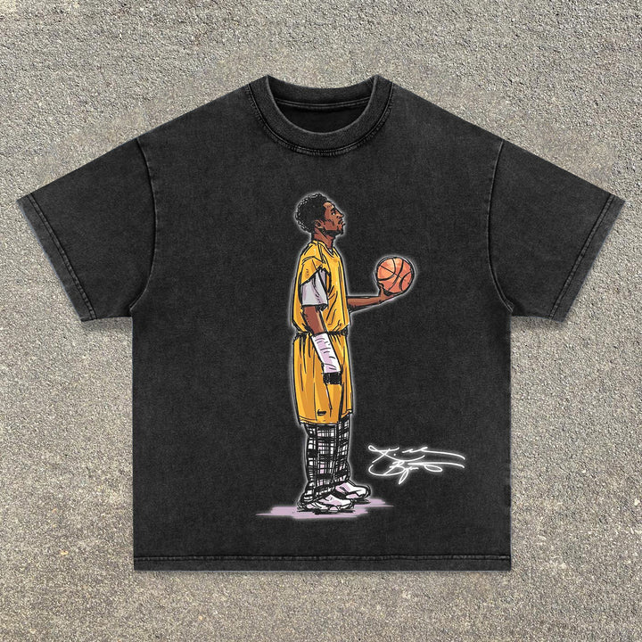 Retro hip-hop trendy basketball T-shirt