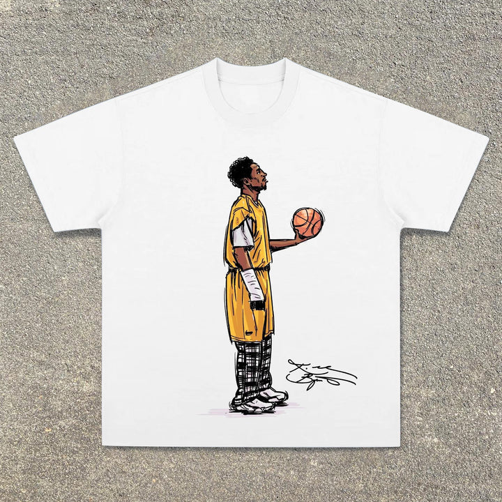 Retro hip-hop trendy basketball T-shirt