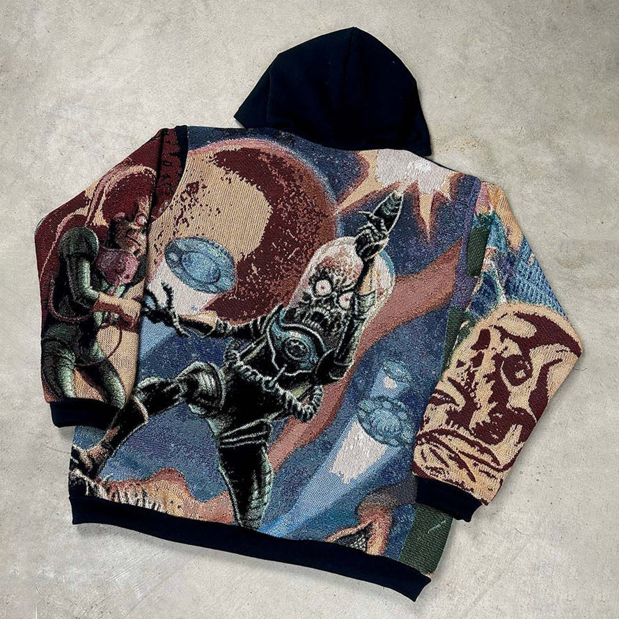 Street Hip Hop Cartoon Pattern Tapestry Hoodie