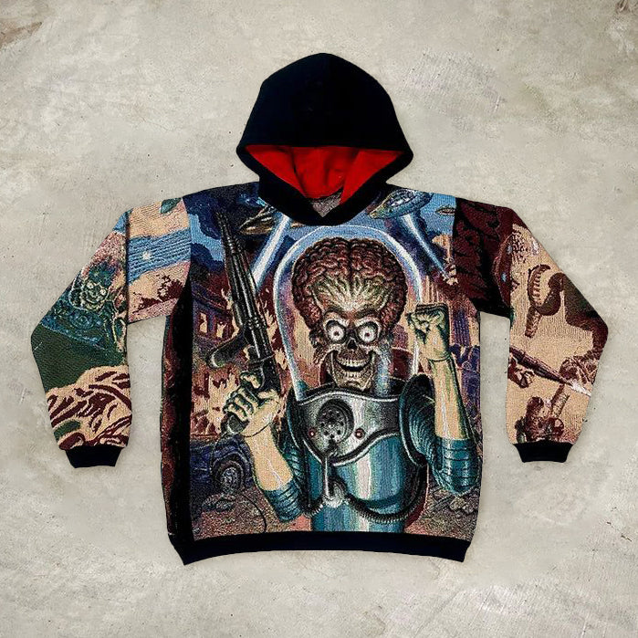 Street Hip Hop Cartoon Pattern Tapestry Hoodie