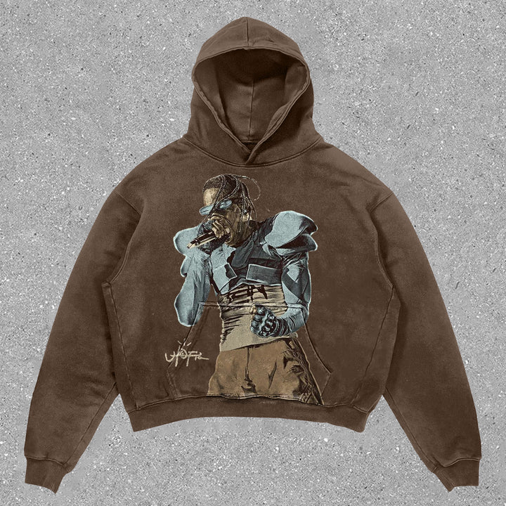 Stylish retro printed hoodie