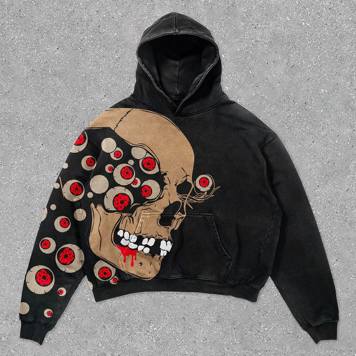 Trendy Skull Print Hoodie