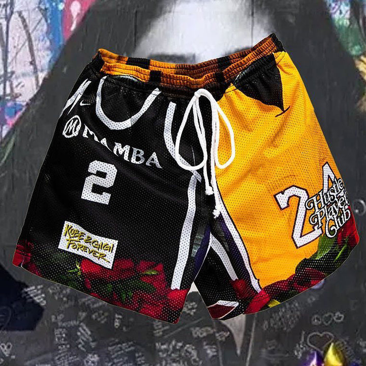 Casual Resort Basketball Mesh Print Shorts