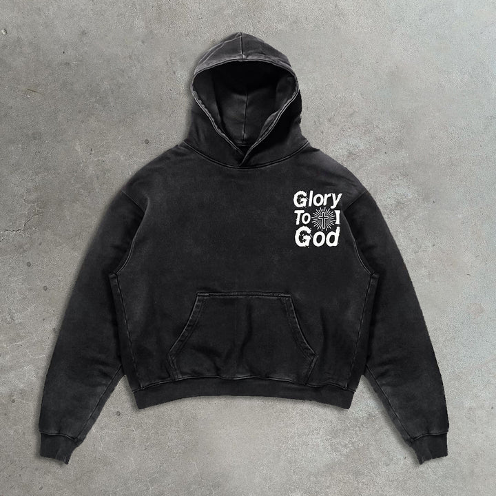 God's Honor Casual Print Hoodie