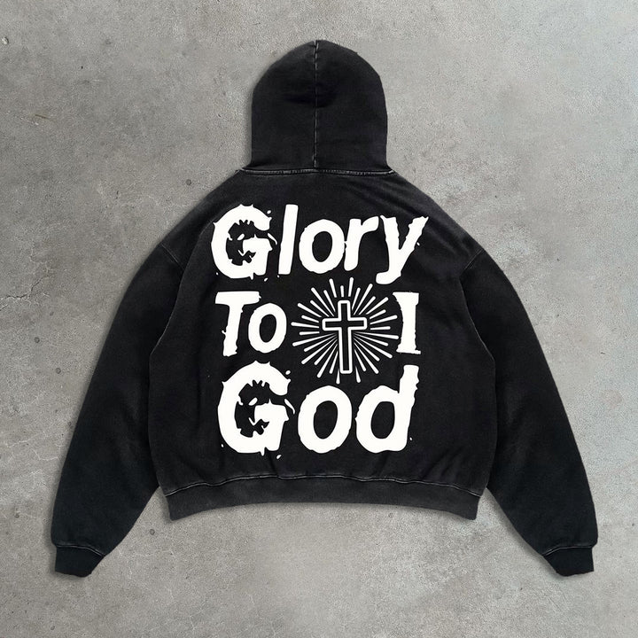 God's Honor Casual Print Hoodie