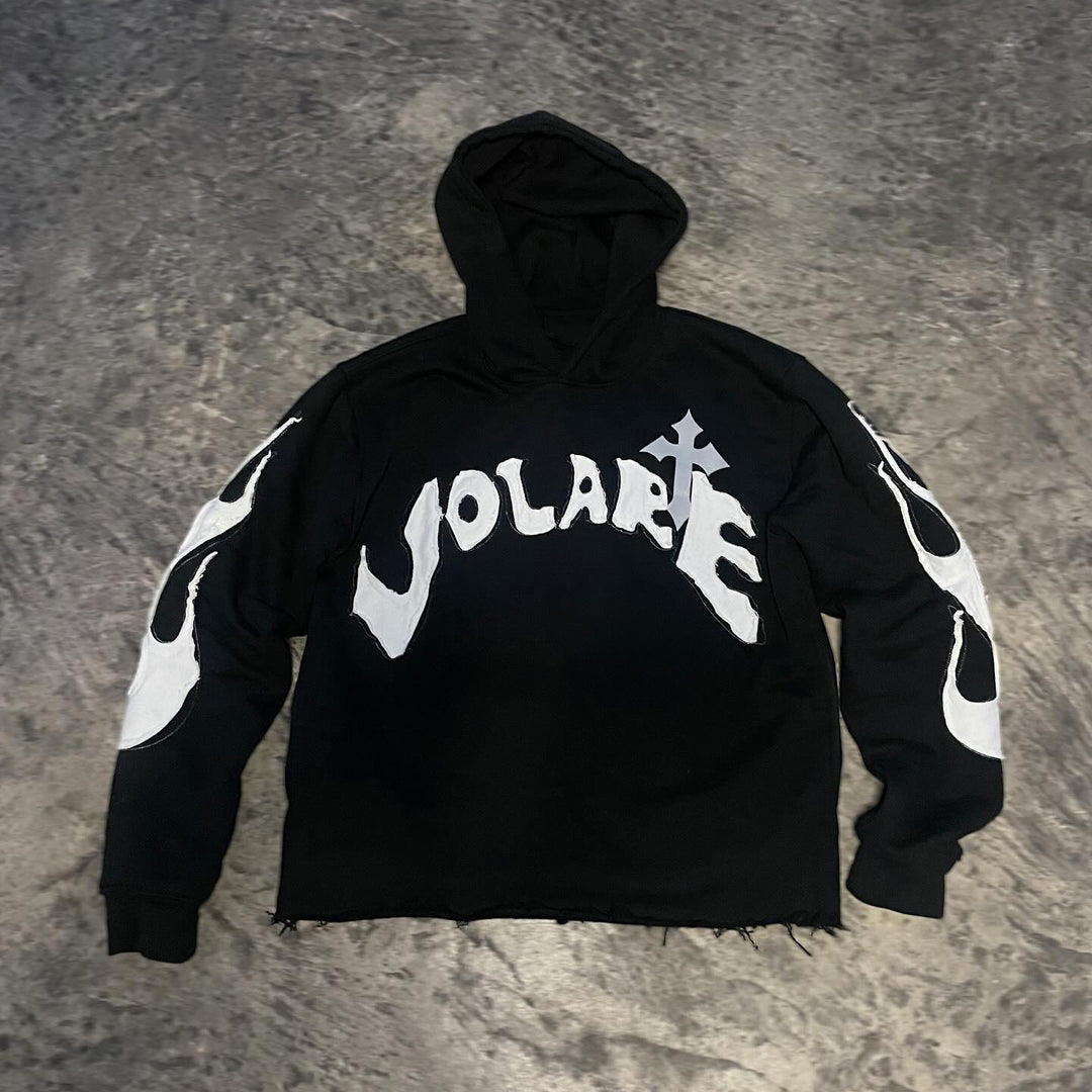 Angel Cross Patched Street Hoodie