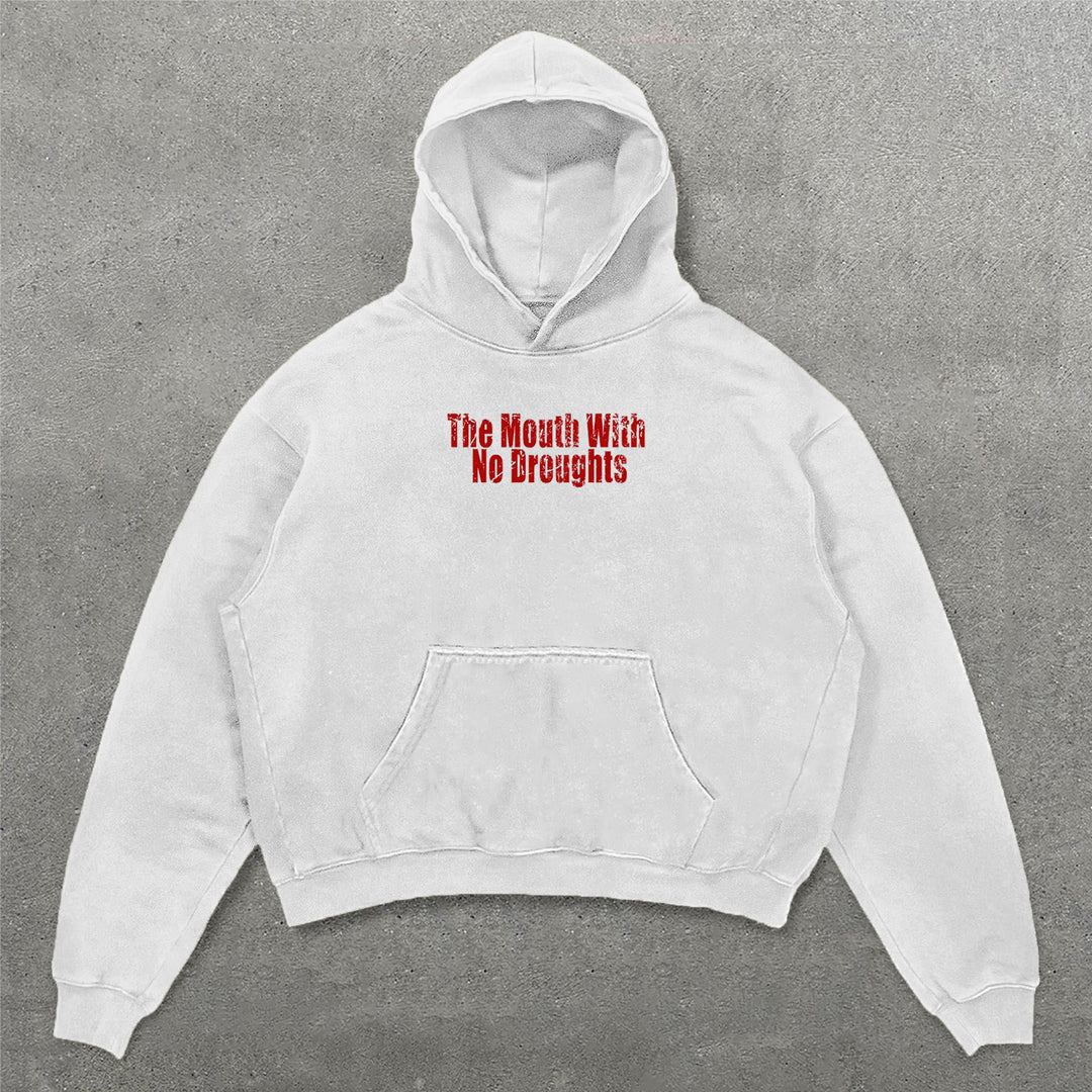 The Mouth With No Droughts Print Long Sleeve Hoodies