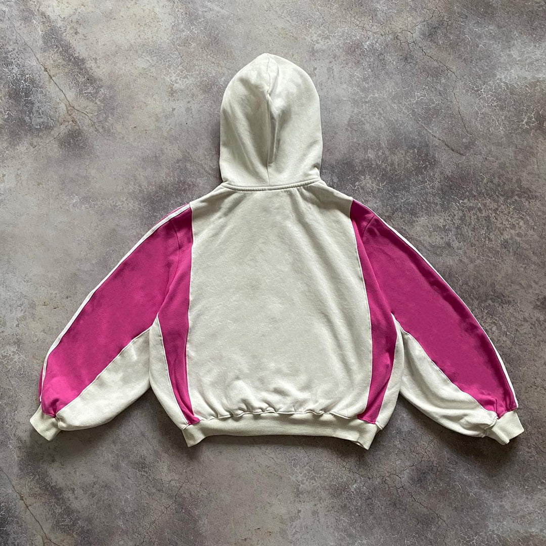 Sakura Casual Streetwear Zip-Up Hoodie