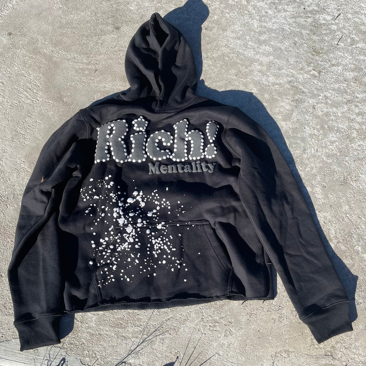 Rich Mentality Print Hoodie Sweatpants Two Piece Set