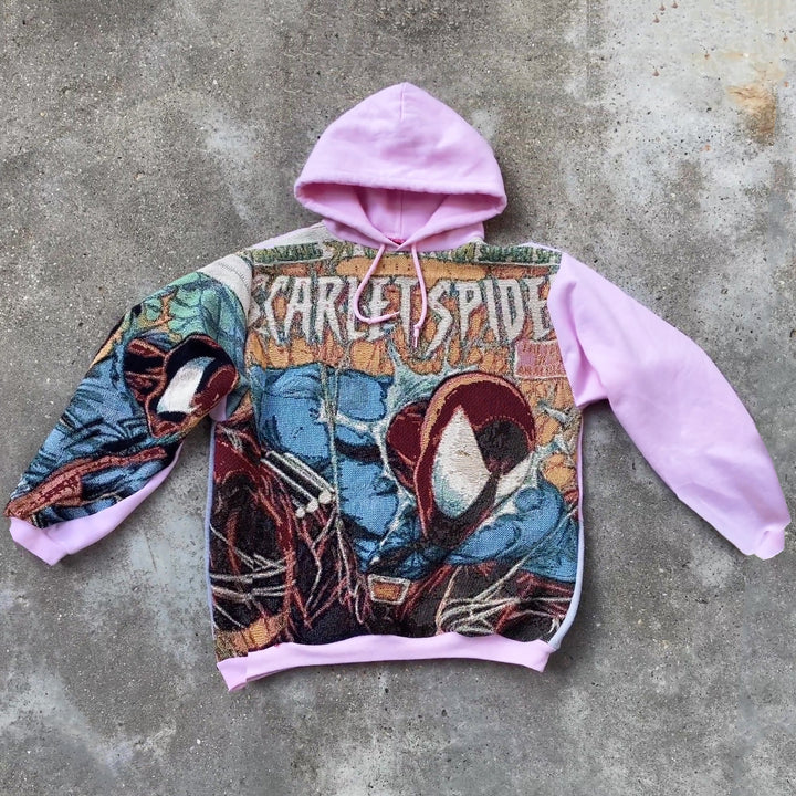 Scarlet Spider Print Long Sleeve Hoodies