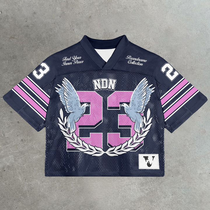 Pigeon casual street retro mesh jersey