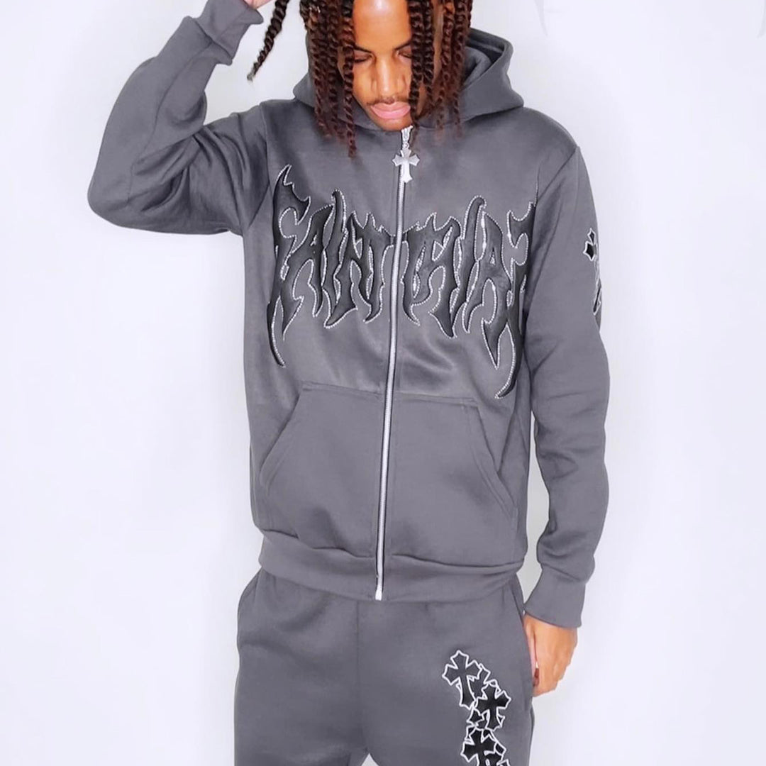 Saint Cross Hoodie Shorts Two-Piece Set