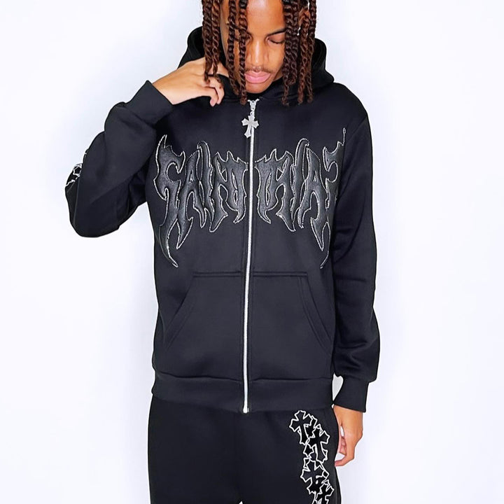 Saint Cross Hoodie Shorts Two-Piece Set