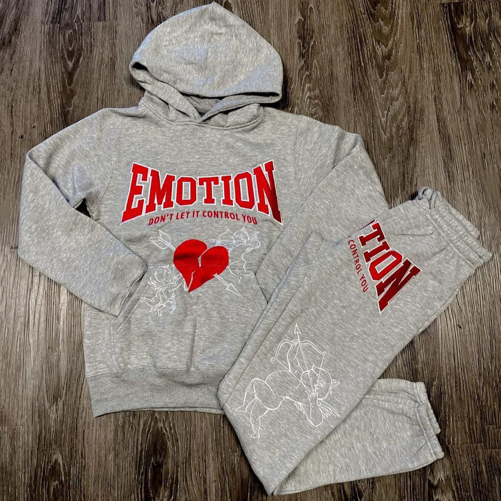 Emotion Print Hoodie Sweatpants Two Piece Set