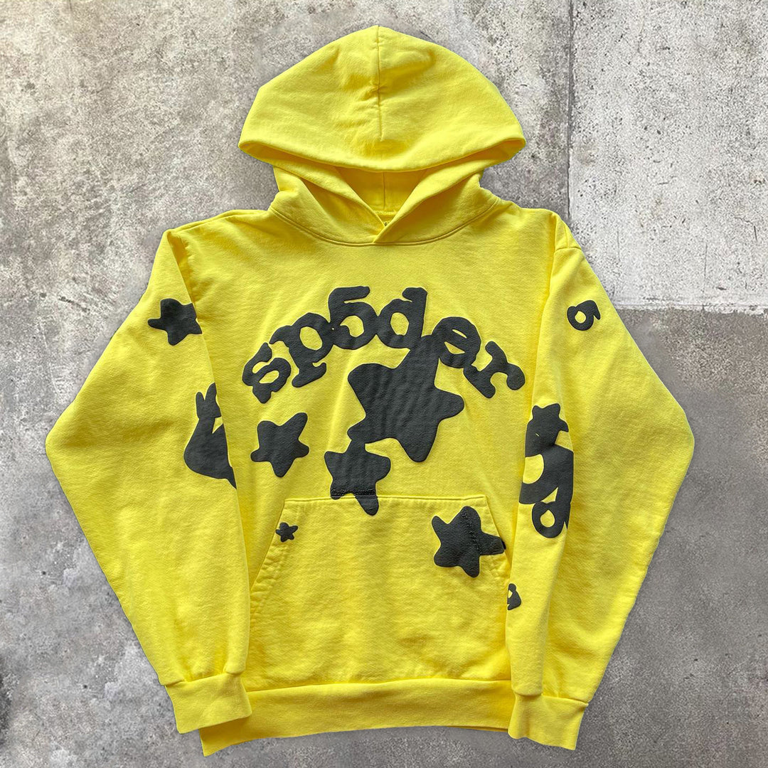 Relaxed Preppy Stars Hoodie